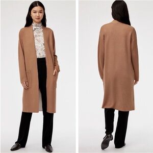 Aritzia Babaton Lance Longline Wool Blend Cardigan Camel